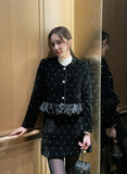 Gnut Frill Velvet Jacket Skirt Set