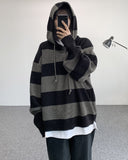 Deepa stripe hood knit