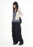 Eyelet 2-way short hood zip-up