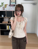Yudee Dot Puff Short Sleeve Set
