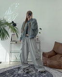 FL crop shirring flight jumper