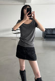 Mono Stitch Denim Mini