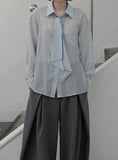 Lucy Tie See-Through Blouse