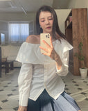 Weron off-shoulder frill blouse