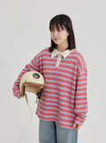 [BAONHAUS] Etim Stripe Rugby Collar Sweatshirt