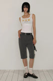 BUTTON CAPRI PANTS