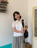 Pompa Collar Frill Short Sleeve Blouse