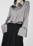 Cuff silky blouse