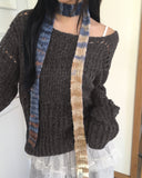 Eamon Fur Gradient Slim Muffler Scarf