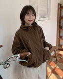 Tekedi Pocket String Hood Crop Wind Jumper