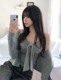 Simone Tie Ribbon Cardigan Set