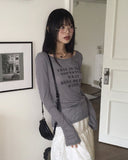 tiptoe loose fit see-through long-sleeved T-shirt