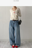 Frill V-Neck Sleeveless Cardigan