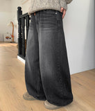Kelkoy Black Washing Wide Denim Pants