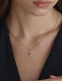 Essence Silver (W) Moissanite Ella Cross Necklace