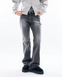 Slate incision flare denim pants