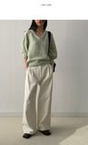 [wool30%] Riddle Mohair V-neck loose fit knit