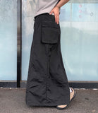 Pohit Nylon Cargo Long Skirt