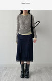Fold Satin Lace Skirt