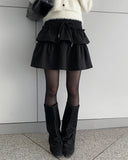 Munt Wool Tiered Frill Mini Skirt
