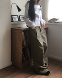 [Mink Brushed] Sonek Rustling Cotton Wide Cargo Pants