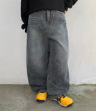 Omtri Washing Denim Wide Pants