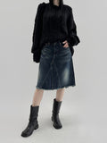 REMEME denim midi skirt