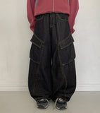 Bem Stitch Raw Denim Cargo Pants