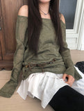 Koran Unbalance Layered Banding Skirt