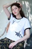 Heart Clef CROP Ringer Short Sleeve Tee
