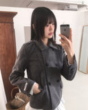 Romkin Cut Collar Short Jacket Coat