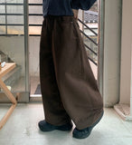 Calted Cotton Embroidered Balloon Wide Pants
