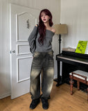 Sandy Double Washed Balloon Denim Pants