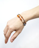 Brown Light Beads Layered Bracelet