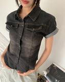Rad slim fit pocket washed denim shirt