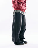Applique lined denim pants