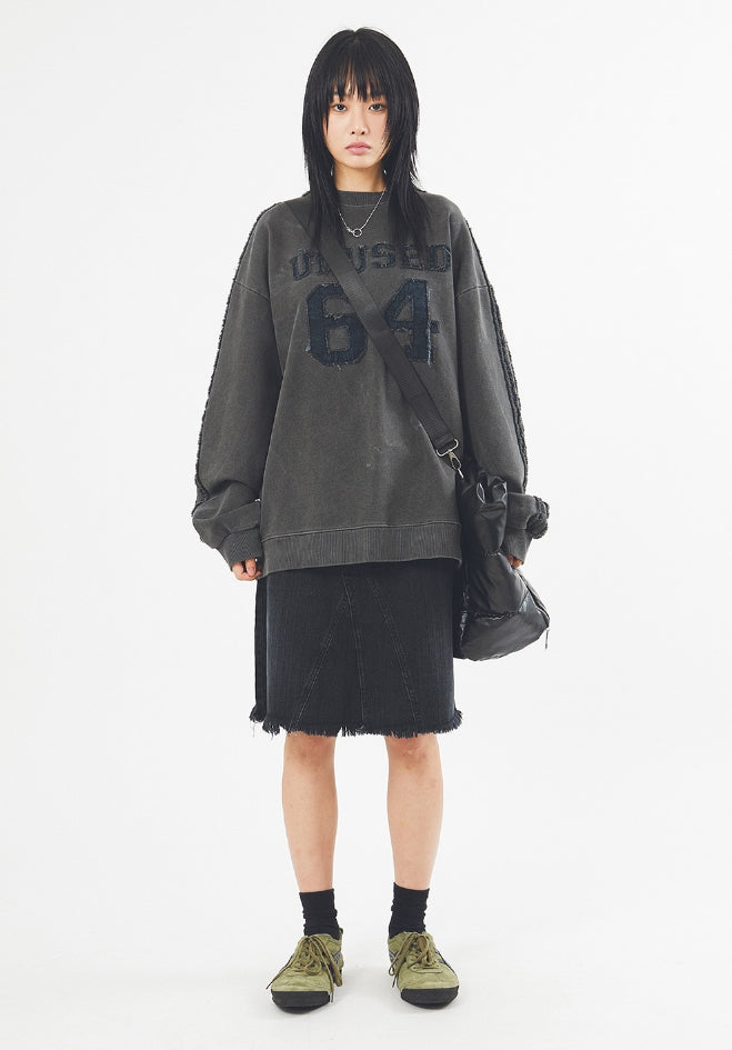 【Raucohouse】Patch track pigment dyeing sweatshirt Raucohouse(ラウコハウス) - パッチトラックピグメント