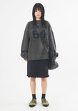Patch track pigment dyeing sweatshirt