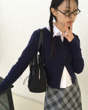 Polsi Cable Slim Fit Round Cardigan