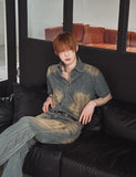 Summer Cool Oil Washed Western Denim Shirt