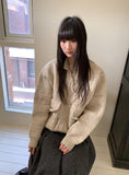 [unisex] Kamba Pocket Collar Cable Knit Zip-Up