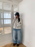 Henkit Stripe Color Matching Hood Zip-Up