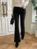 Want brushed black bootcut pants