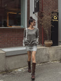 Teen Grey Brush Skirt