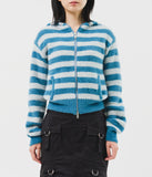 (W) Annie Striped Warm Zip Hoodie