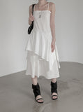Leri Unbalanced Chiffon Flare One Piece