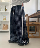 Tomiki banding string dot fleece wide pants