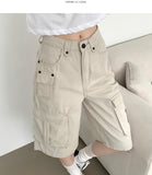 3 Pocket Big Cargo Multi Pocket Bermuda Knee Length Pants