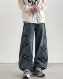 Soil Washing Cross Denim Pants