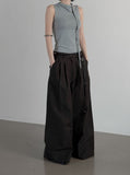 Teve Pintuck Wide Cotton Pants